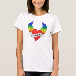 Camiseta Heart con alas De Colores T-Shirt