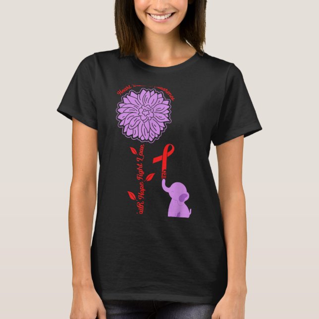 Camiseta Heart Disease Awareness Faith Hope Fight Love Card (Anverso)