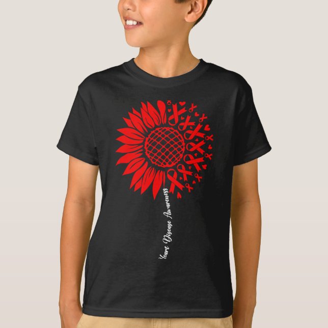 Camiseta Heart Disease Awareness Month Sunflower For Women  (Anverso)