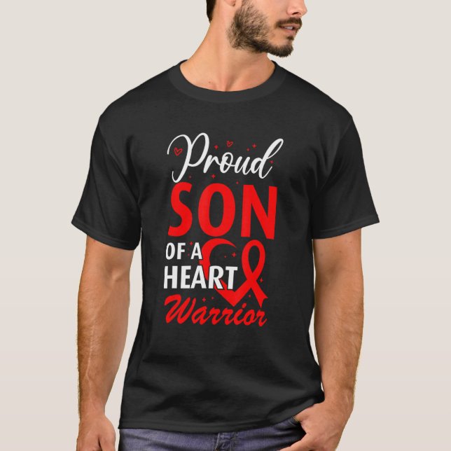 Camiseta Heart Disease Awareness Proud Son of a Heart Warri (Anverso)