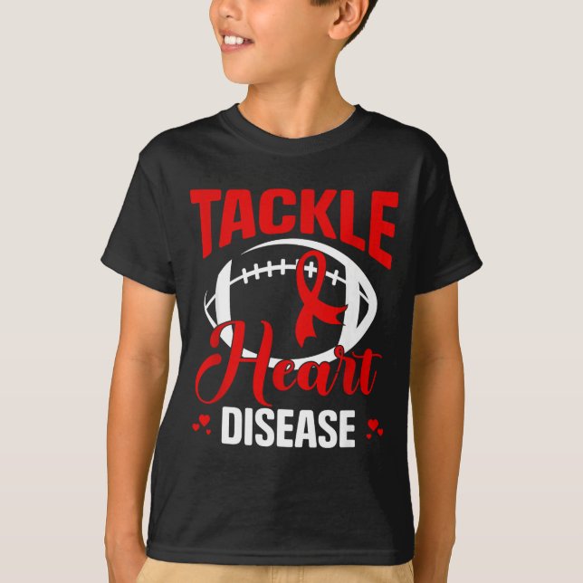 Camiseta Heart Disease Awareness Red Heart Tackle Heart Dis (Anverso)
