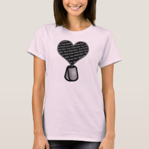 Camiseta Heart Dog Tag Photo - DIY Custom