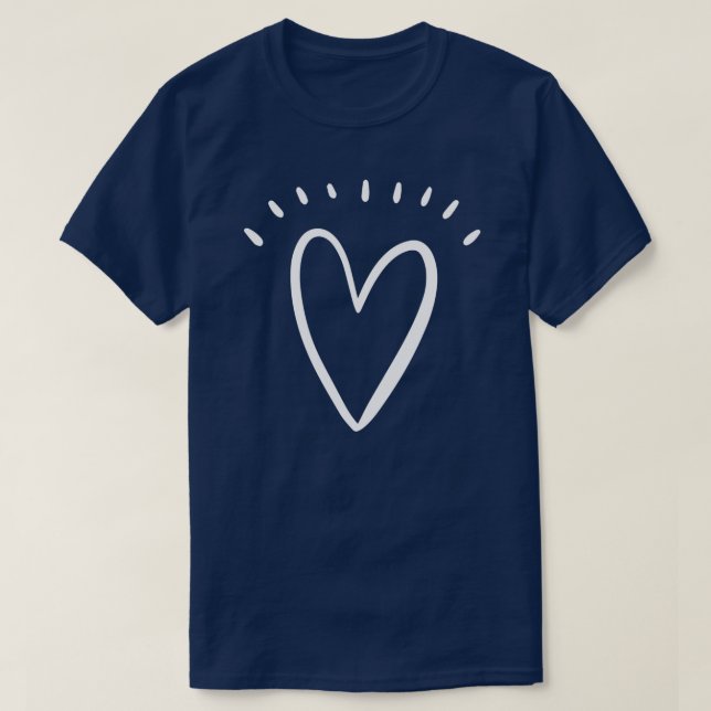 Camiseta Heart Doodle Valentines Day  (Diseño del anverso)