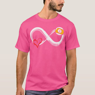 Camiseta Heart For Billiard Snooker 8 Ball Pool Fan Billiar