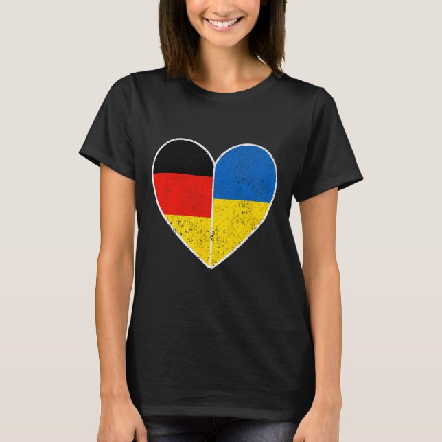 Camiseta Heart Germany And Ukraine Solidarity Friendship Vi (Anverso)