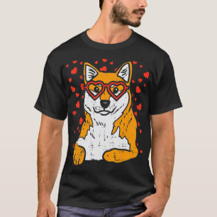 Camiseta Heart Glasses Shiba Inu Valentines Day Japanese Do