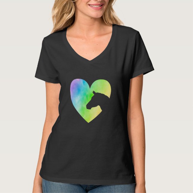 Camiseta Heart Graphic Horse Lover Equestrian Rider Horses  (Anverso)