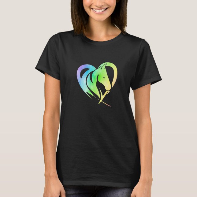 Camiseta Heart Graphic Horse Lover Equestrian Rider Horses  (Anverso)