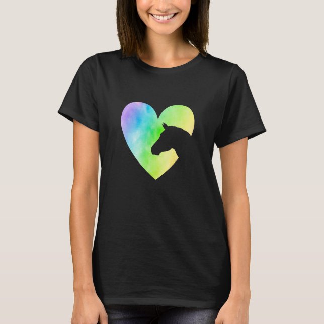 Camiseta Heart Graphic Horse Lover Equestrian Rider Horses  (Anverso)