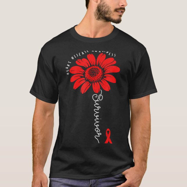 Camiseta Heart Health Survivor Heart Disease Awareness Chd  (Anverso)