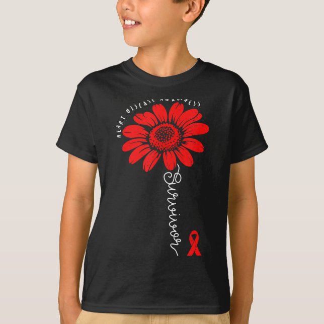 Camiseta Heart Health Survivor Heart Disease Awareness Chd  (Anverso)