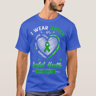 Camiseta Heart I Wear Green For Mental Health Awareness Mon