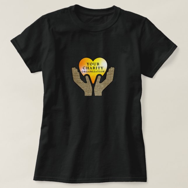 Camiseta Heart in Hands, organización de caridad, organizad (Diseño del anverso)
