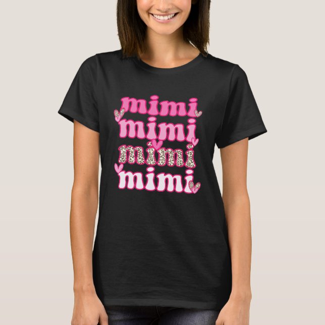 Camiseta Heart Leopard Valentineu2019s Day One Loved Mimi (Anverso)