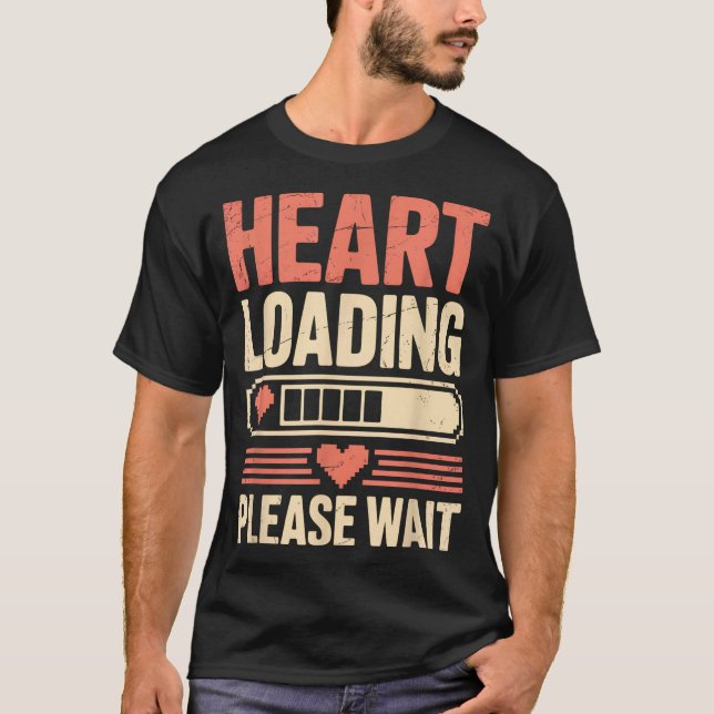 Camiseta Heart Loading Please Wait Retro Xel Valentine Humo (Anverso)