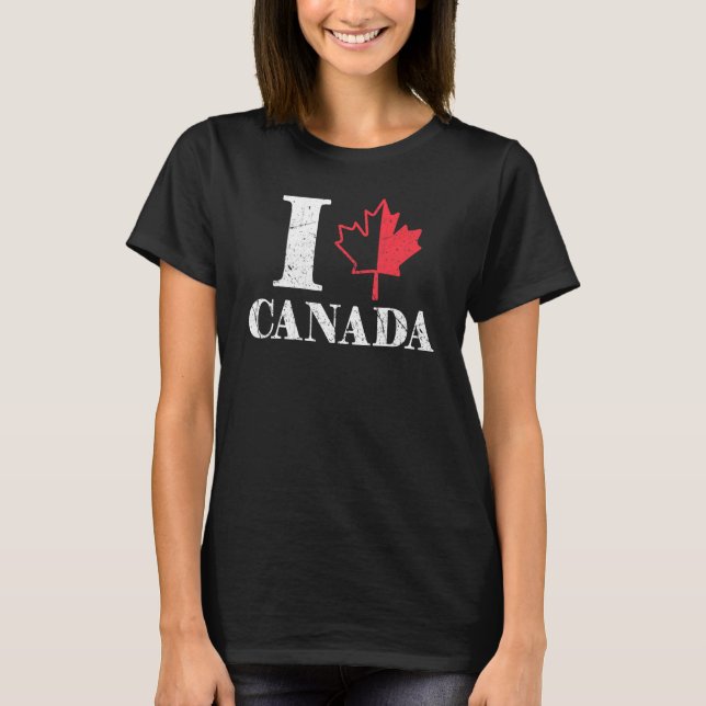 Camiseta Heart Maple Canada Day Maple Leaf Orgulloso canadi (Anverso)
