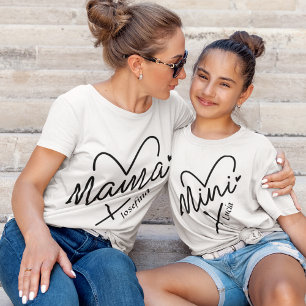 Camiseta Heart Mini con nombre personalizado que coincide c