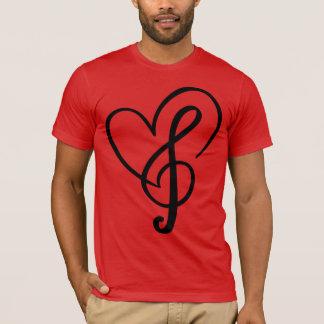 Camiseta Heart Music Note I Love.Music