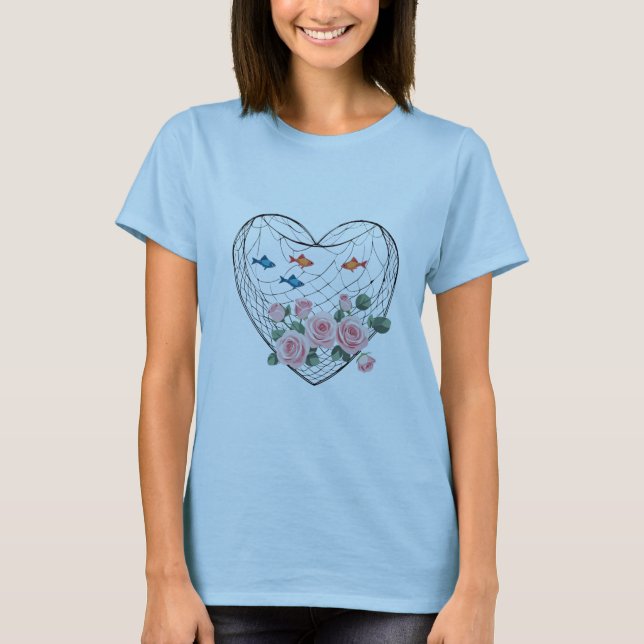 Camiseta Heart Net Roses and Fish Tee (Anverso)