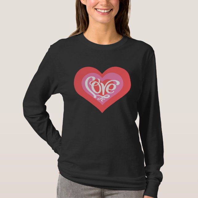 Camiseta Heart of Love Valentine s Day Men Women (Anverso)