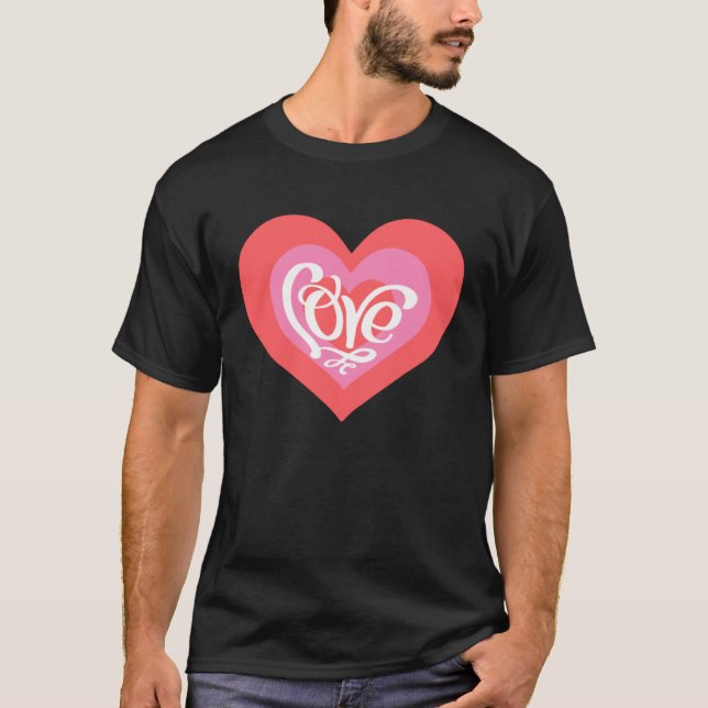 Camiseta Heart of Love Valentine s Day Men Women (Anverso)