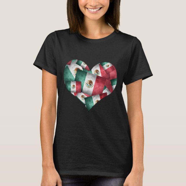 Camiseta Heart of Mexican Flags (Anverso)