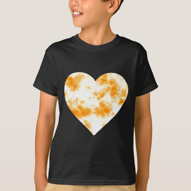 Camiseta Heart Orange Tie Dye - Cute Valentines Day Graphic (Anverso)