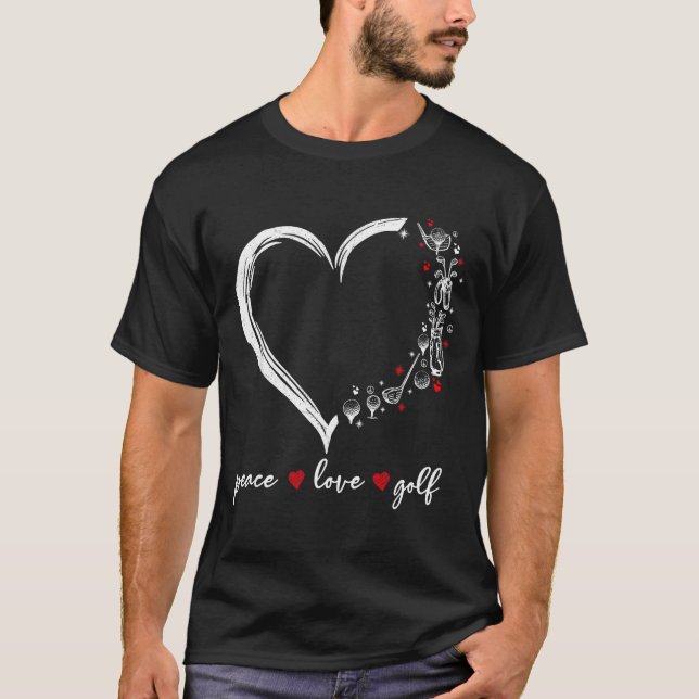 Camiseta Heart Peace Love Golf Player Srt Lovers Outfit Wom (Anverso)