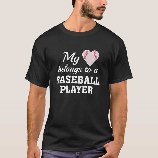 Camiseta Heart Pertenece al Béisbol (Anverso)