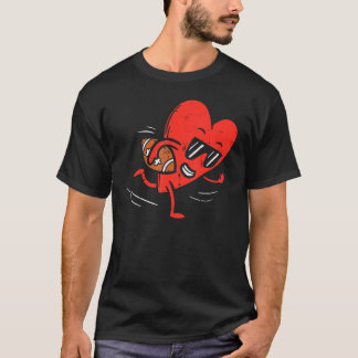 Camiseta Heart Playing American Football Valentines Day Spo