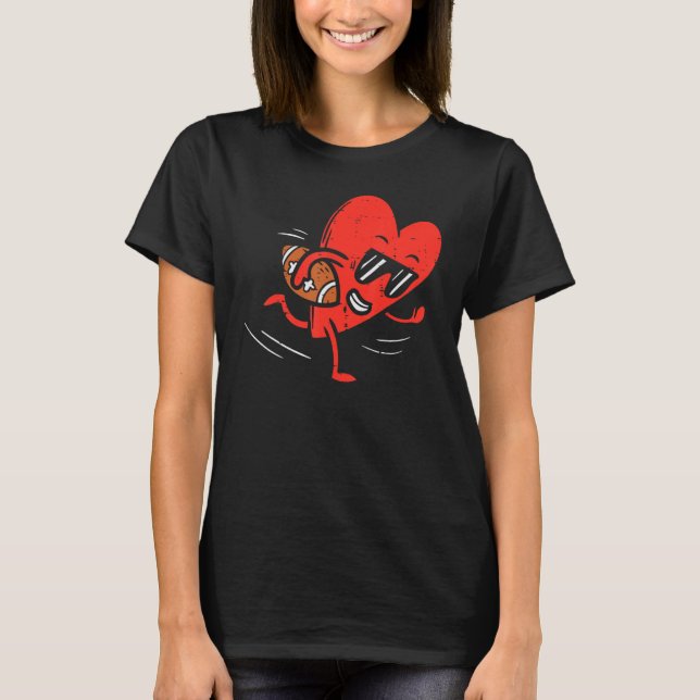 Camiseta Heart Playing American Football Valentines Day Spo (Anverso)