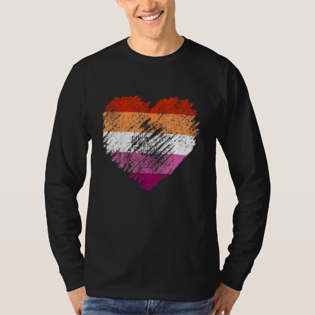 Camiseta Heart Retro LGBT Pride Month Support LGBTQ Flag Le (Anverso)