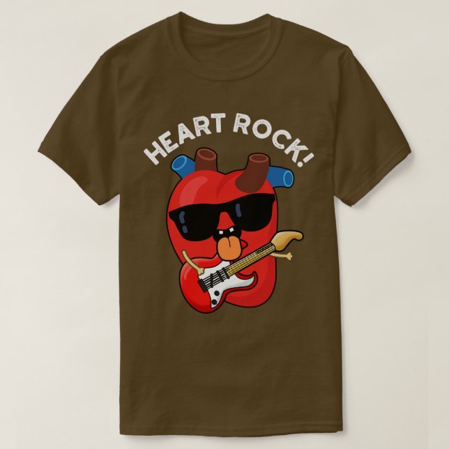 Camiseta Heart Rock Funny Music Anatomy Pun (Diseño del anverso)