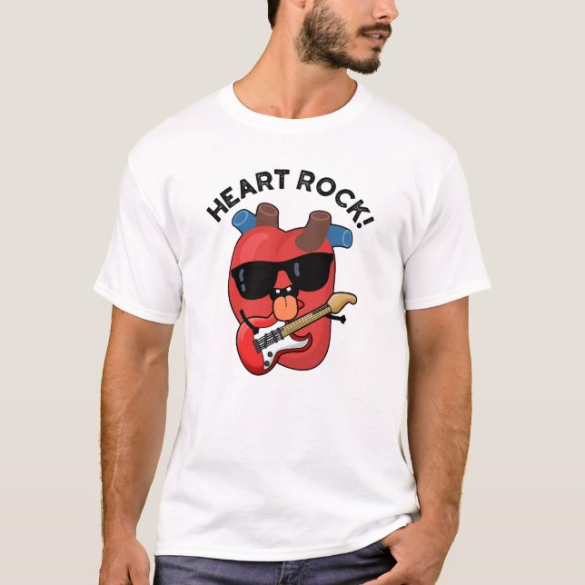 Camiseta Heart Rock Funny Music Pun (Anverso)