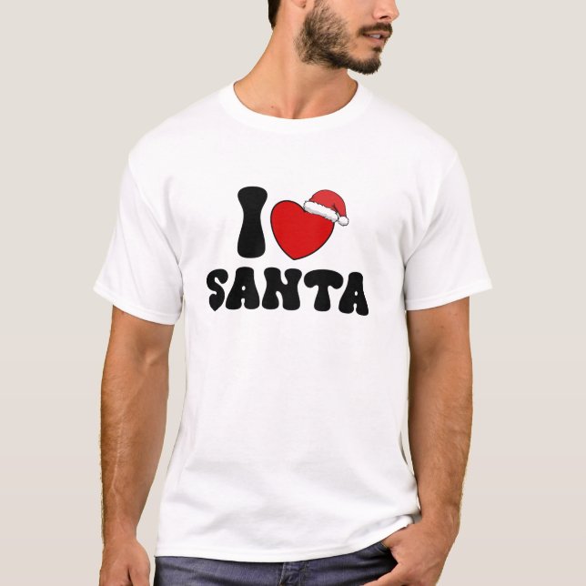 Camiseta Heart Santa Christmas Santa Hat (Anverso)