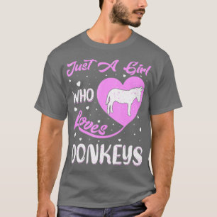 Camiseta Heart Shape Donkey Just A Girl Who Loves Donkeys