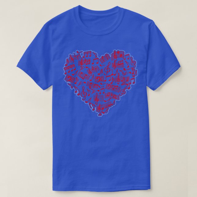 Camiseta Heart Shape Musical Notes Music Aovers (Diseño del anverso)