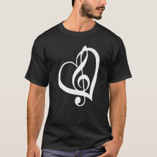 Camiseta Heart Shape Musical Notes Music Día de San Valentí