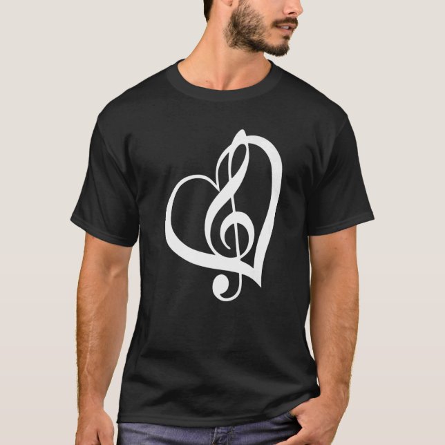 Camiseta Heart Shape Musical Notes Music Día de San Valentí (Anverso)