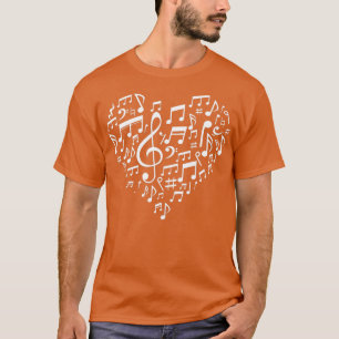 Camiseta Heart Shape Notas musicales Amantes de la música R
