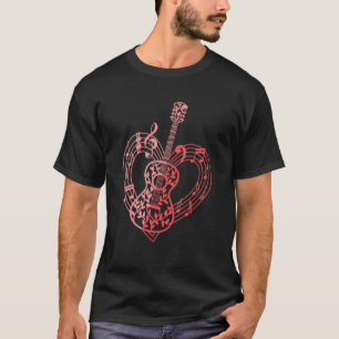 Camiseta Heart Shape Notas musicales Music Love Valentines 