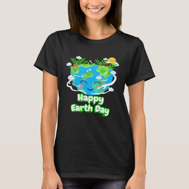 Camiseta Heart Shaped Earth Day Everyday Bees World Environ (Anverso)