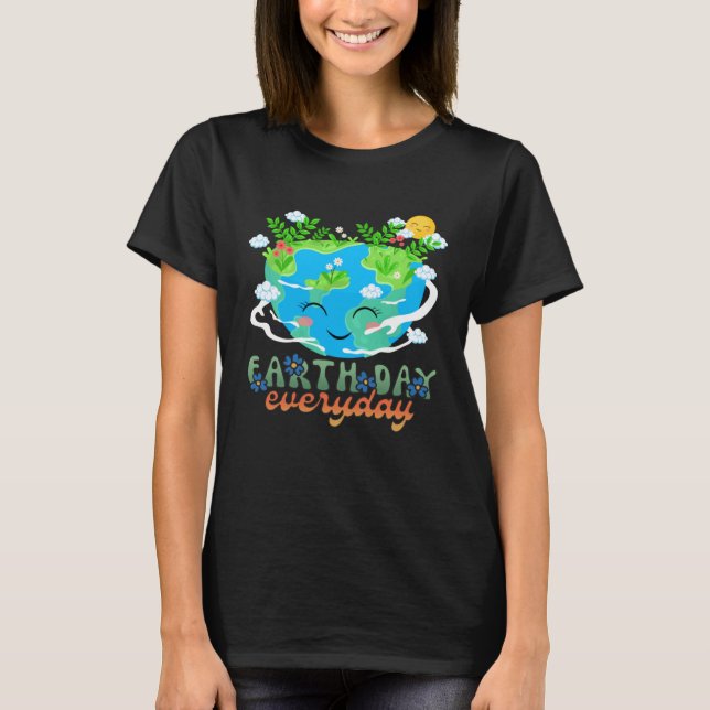 Camiseta Heart Shaped Earth Day Everyday Bees World Environ (Anverso)