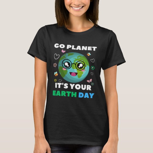 Camiseta Heart Shaped Earth Day Everyday Bees World Environ (Anverso)