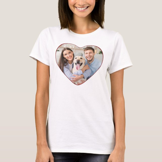 Camiseta Heart Shaped Photo Custom Color (Anverso)