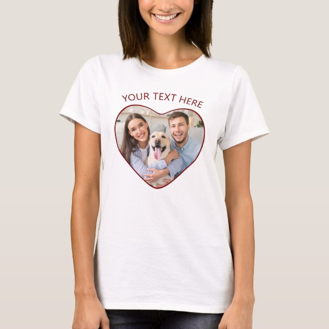 Camiseta Heart Shaped Photo Personalized Custom Color (Anverso)