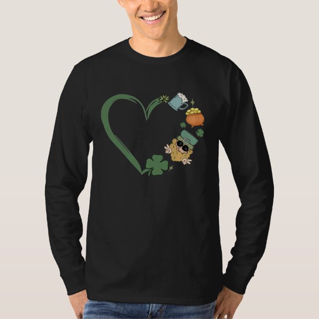 Camiseta Heart Shaped Saint Patrick Day Retro Present For W (Anverso)
