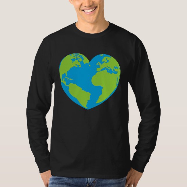 Camiseta Heart shaped world earth globe world map (Anverso)
