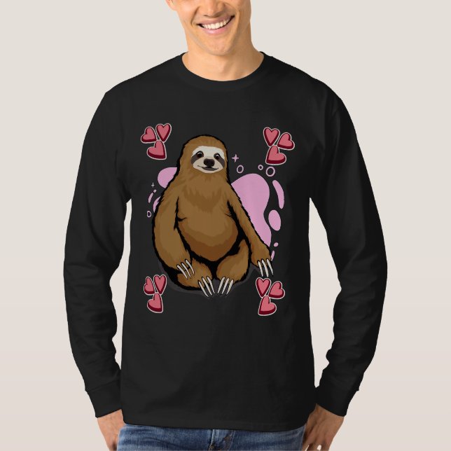 Camiseta Heart Sloth Nap Sloth Lazy Sleeping (Anverso)