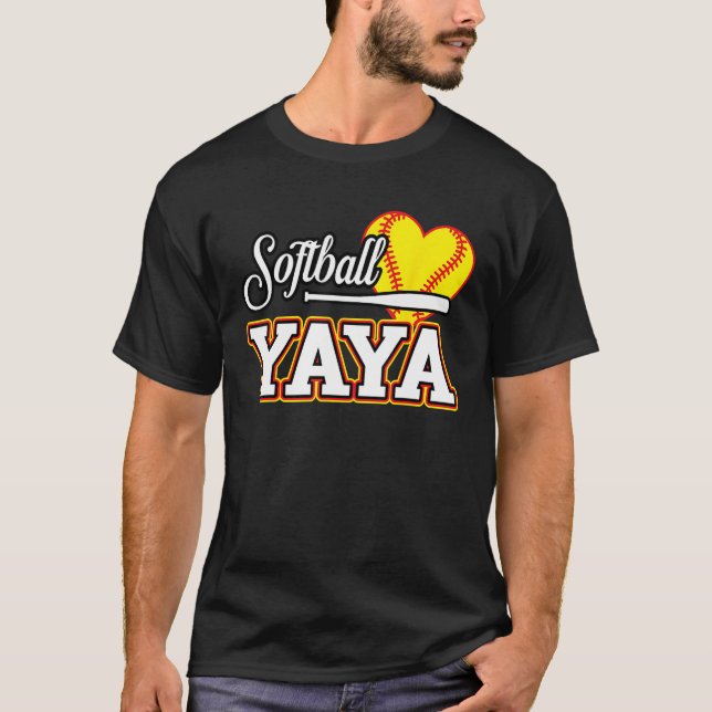 Camiseta Heart Softball YaYa Cute Sport  Matching Family (Anverso)